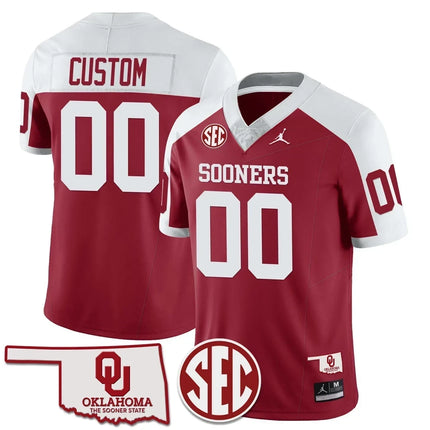 Custom Name/Gender Oklahoma Sooners 2024 SEC Patch Vapor Premier Limited Jersey - All Stitched