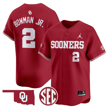 Men's Oklahoma Sooners 2024 Vapor Premier Limited Jersey V2 - SEC Patch - All Stitched