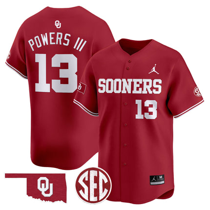 Men's Oklahoma Sooners 2024 Vapor Premier Limited Jersey V2 - SEC Patch - All Stitched