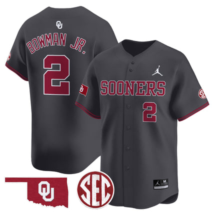 Men's Oklahoma Sooners 2024 Vapor Premier Limited Jersey V2 - SEC Patch - All Stitched