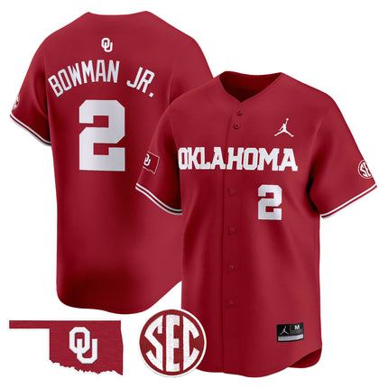 Men's Oklahoma Sooners 2024 Vapor Premier Limited Jersey - SEC Patch - All Stitched