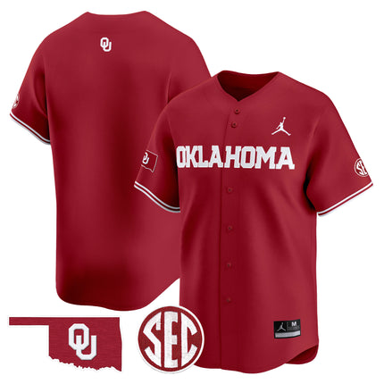 Men's Oklahoma Sooners 2024 Vapor Premier Limited Jersey - SEC Patch - All Stitched