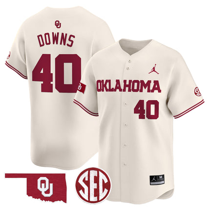 Men's Oklahoma Sooners 2024 Vapor Premier Limited Jersey - SEC Patch - All Stitched