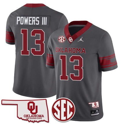 Men's Oklahoma Sooners 2024 SEC Patch Vapor Premier Limited Jersey - All Stitched