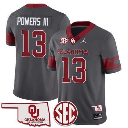 Men's Oklahoma Sooners 2024 SEC Patch Vapor Premier Limited Jersey - All Stitched