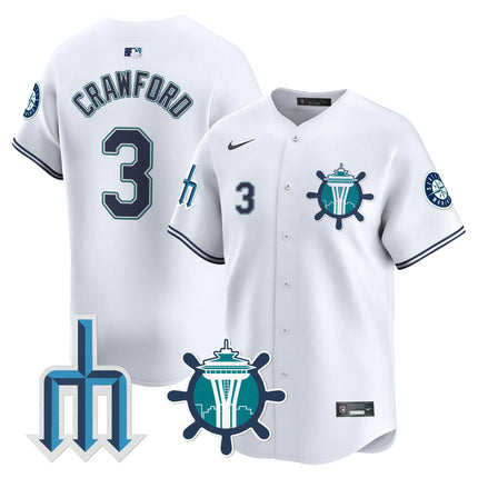 Men's Seattle Mariners Trident Patch Vapor Premier Limited Jersey - All Stitched