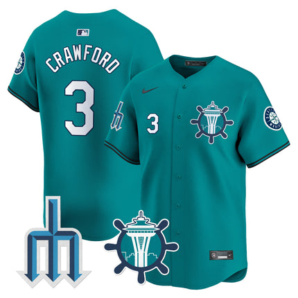 Men's Seattle Mariners Trident Patch Vapor Premier Limited Jersey - All Stitched
