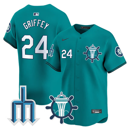 Men's Seattle Mariners Trident Patch Vapor Premier Limited Jersey - All Stitched
