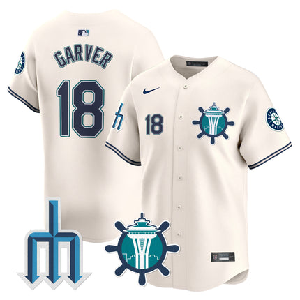 Men's Seattle Mariners Trident Patch Vapor Premier Limited Jersey - All Stitched