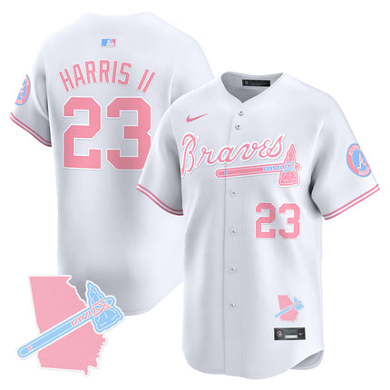 Men's Atlanta Braves Bubblegum Pink Vapor Premier Limited Jersey - All Stitched