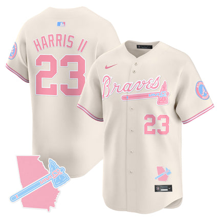 Men's Atlanta Braves Bubblegum Pink Vapor Premier Limited Jersey - All Stitched