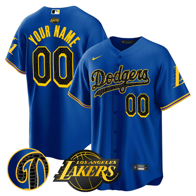 Dodgers Cool Base Mamba Custom Jersey - All Stitched