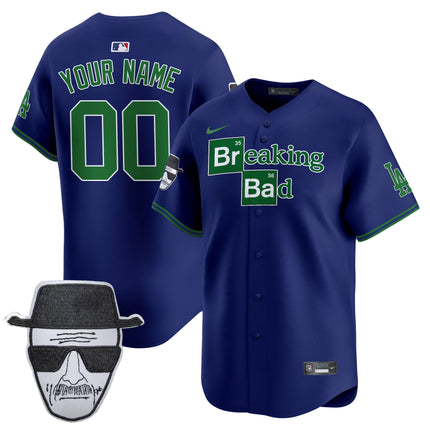 Dodgers Breaking Bad Walter White Patch Vapor Premier Limited Custom Jersey - All Stitched