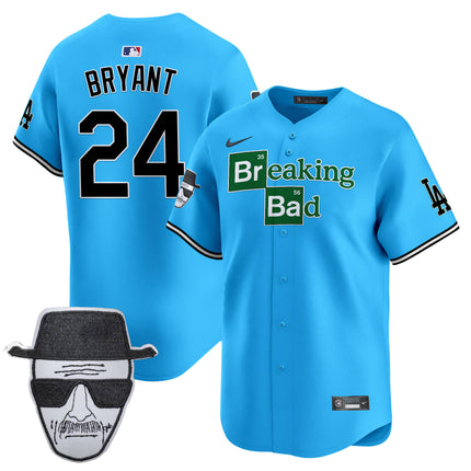 Men's Dodgers Breaking Bad Walter White Patch Vapor Premier Limited Jersey - All Stitched
