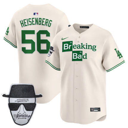 Men's Dodgers Breaking Bad Walter White Patch Vapor Premier Limited Jersey - All Stitched