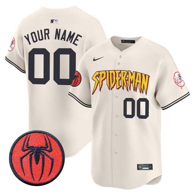 New York Yankees Spider-Man Vapor Premier Limited Custom Jersey - All Stitched