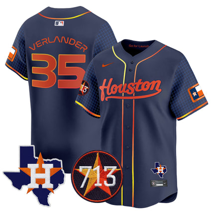 Men's Astros Space City 713 Patch Vapor Premier Limited Jersey - All Stitched