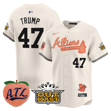 Men's Atlanta Braves Atliens & Peach Vapor Premier Limited Jersey - All Stitched