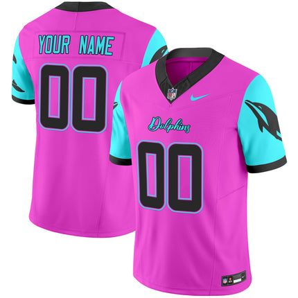 Custom Gender/Name Dolphins Miami Vice Vapor Limited Jersey - All Stitched