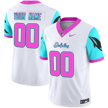 Custom Gender/Name Dolphins Miami Vice Vapor Limited Jersey - All Stitched