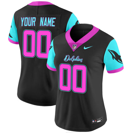 Custom Gender/Name Dolphins Miami Vice Vapor Limited Jersey - All Stitched