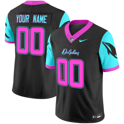 Custom Gender/Name Dolphins Miami Vice Vapor Limited Jersey - All Stitched