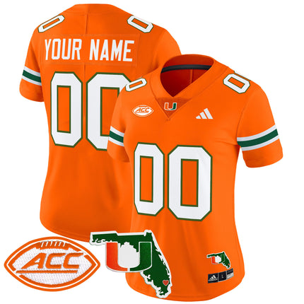 Miami Hurricanes 2024 Florida Patch Vapor Limited Custom Jersey - All Stitched