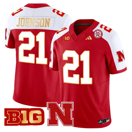 Men's Nebraska Cornhuskers 2024 Gold Trim Vapor Limited Jersey - All Stitched