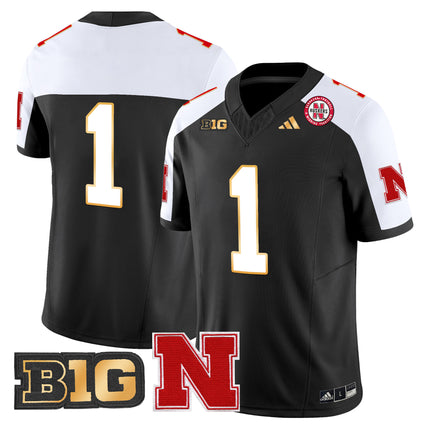 Men's Nebraska Cornhuskers 2024 Gold Trim Vapor Limited Jersey - All Stitched