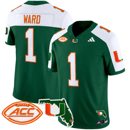 Men's Miami Hurricanes 2024 Florida Patch Vapor Limited Jersey - All Stitched
