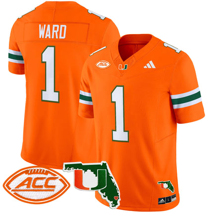 Men's Miami Hurricanes 2024 Florida Patch Vapor Limited Jersey - All Stitched