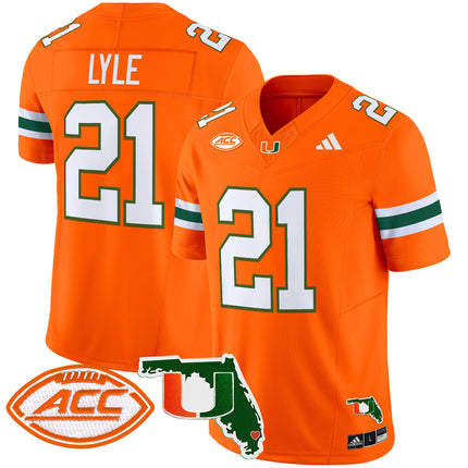 Men's Miami Hurricanes 2024 Florida Patch Vapor Limited Jersey - All Stitched