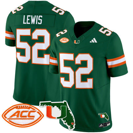 Men's Miami Hurricanes 2024 Florida Patch Vapor Limited Jersey - All Stitched