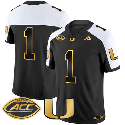 Men's Miami Hurricanes 2024 Gold Vapor Limited Jersey - All Stitched