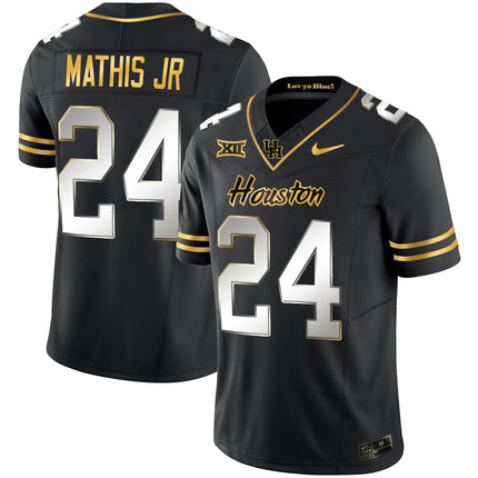 Men's Houston Cougars 2023 Oilers Inspired Gold Jersey - All Stitched