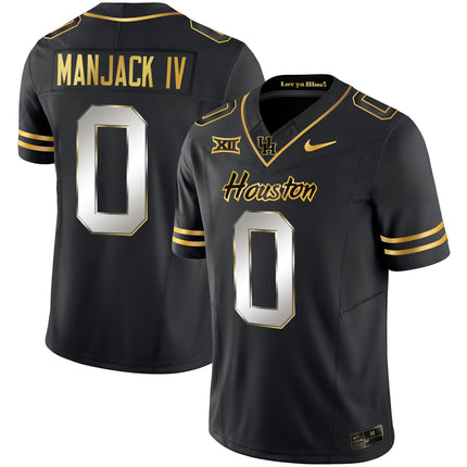 Men's Houston Cougars 2023 Oilers Inspired Gold Jersey - All Stitched