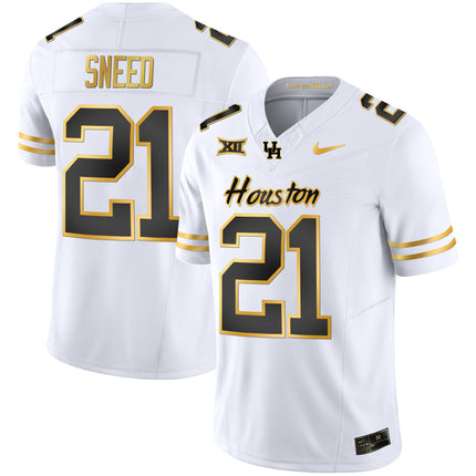 Men's Houston Cougars 2023 Oilers Inspired Gold Jersey - All Stitched
