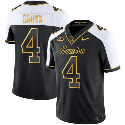 Men's Houston Cougars 2023 Oilers Inspired Gold Jersey - All Stitched