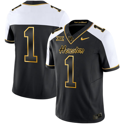 Men's Houston Cougars 2023 Oilers Inspired Gold Jersey - All Stitched
