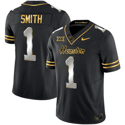 Men's Houston Cougars 2023 Oilers Inspired Gold Jersey - All Stitched