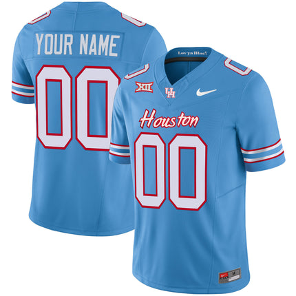 Custom Name/Gender Houston Cougars Oilers Inspired Vapor Jersey V4 - All Stitched