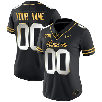 Houston Cougars 2023 Oilers Inspired Gold Custom Jersey - All Stitched