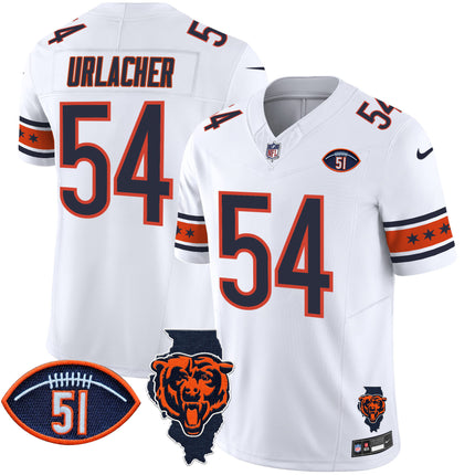 Men's Bears Illinois & Dick Butkus Patch Vapor Limited Jersey - All Stitched