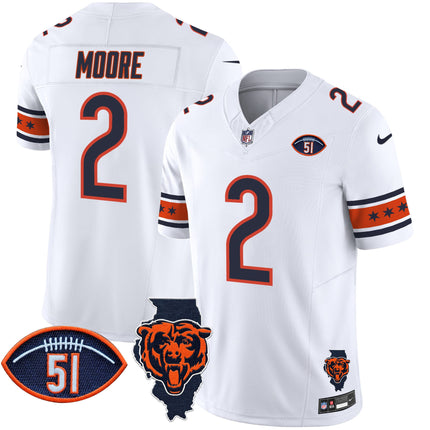 Men's Bears Illinois & Dick Butkus Patch Vapor Limited Jersey - All Stitched