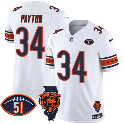 Men's Bears Illinois & Dick Butkus Patch Vapor Limited Jersey - All Stitched