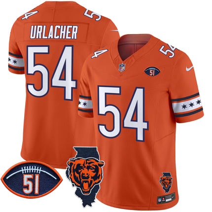 Men's Bears Illinois & Dick Butkus Patch Vapor Limited Jersey - All Stitched