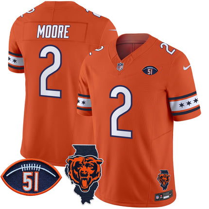 Men's Bears Illinois & Dick Butkus Patch Vapor Limited Jersey - All Stitched