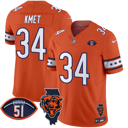 Men's Bears Illinois & Dick Butkus Patch Vapor Limited Jersey - All Stitched