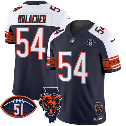 Men's Bears Illinois & Dick Butkus Patch Vapor Limited Jersey - All Stitched