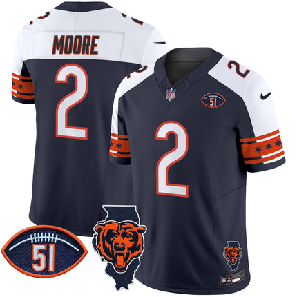 Men's Bears Illinois & Dick Butkus Patch Vapor Limited Jersey - All Stitched